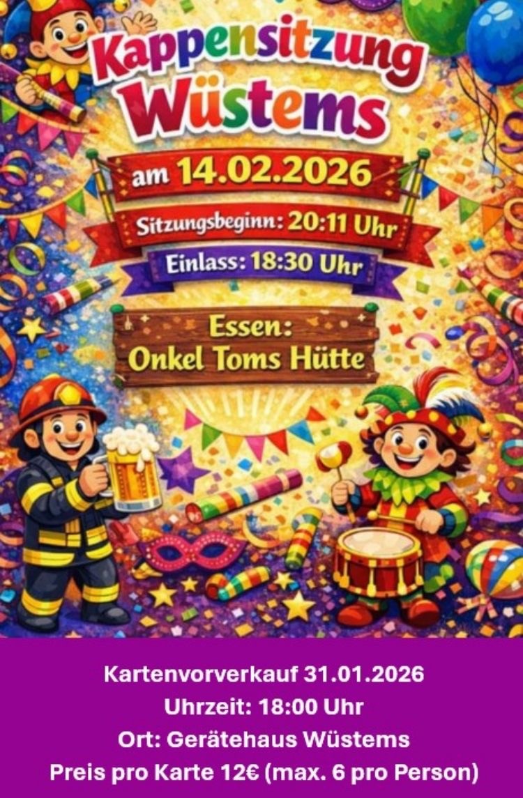 Kappesitzung in Wüstems am 14. Februar 2026